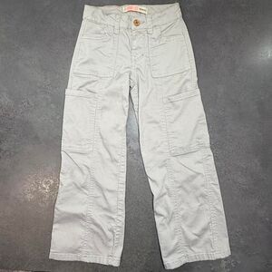 Denim Diva Cargo Girls Size 7 Wide Leg Utility Jean Pants Grey